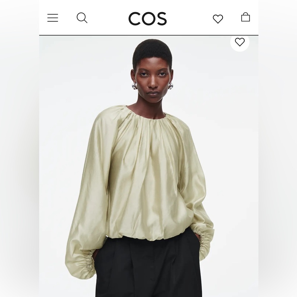 COS 2024 gold light green parachute blouse top sz 6